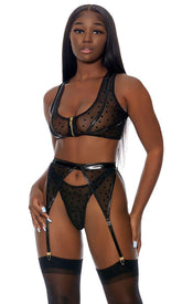 Black Heart To Catch Lingerie Set Areous